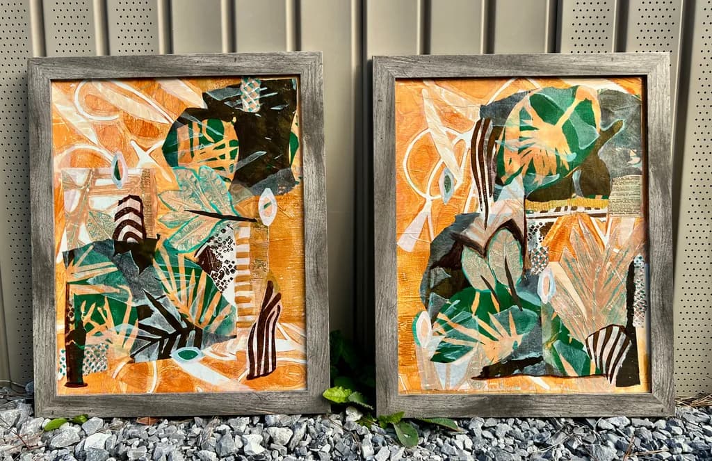 Tropical Leaves Collage