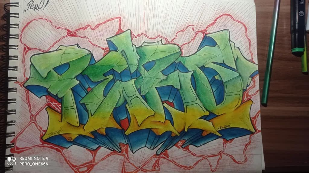 Urban Harmony: A Vibrant Graffiti Expression of Color and Form