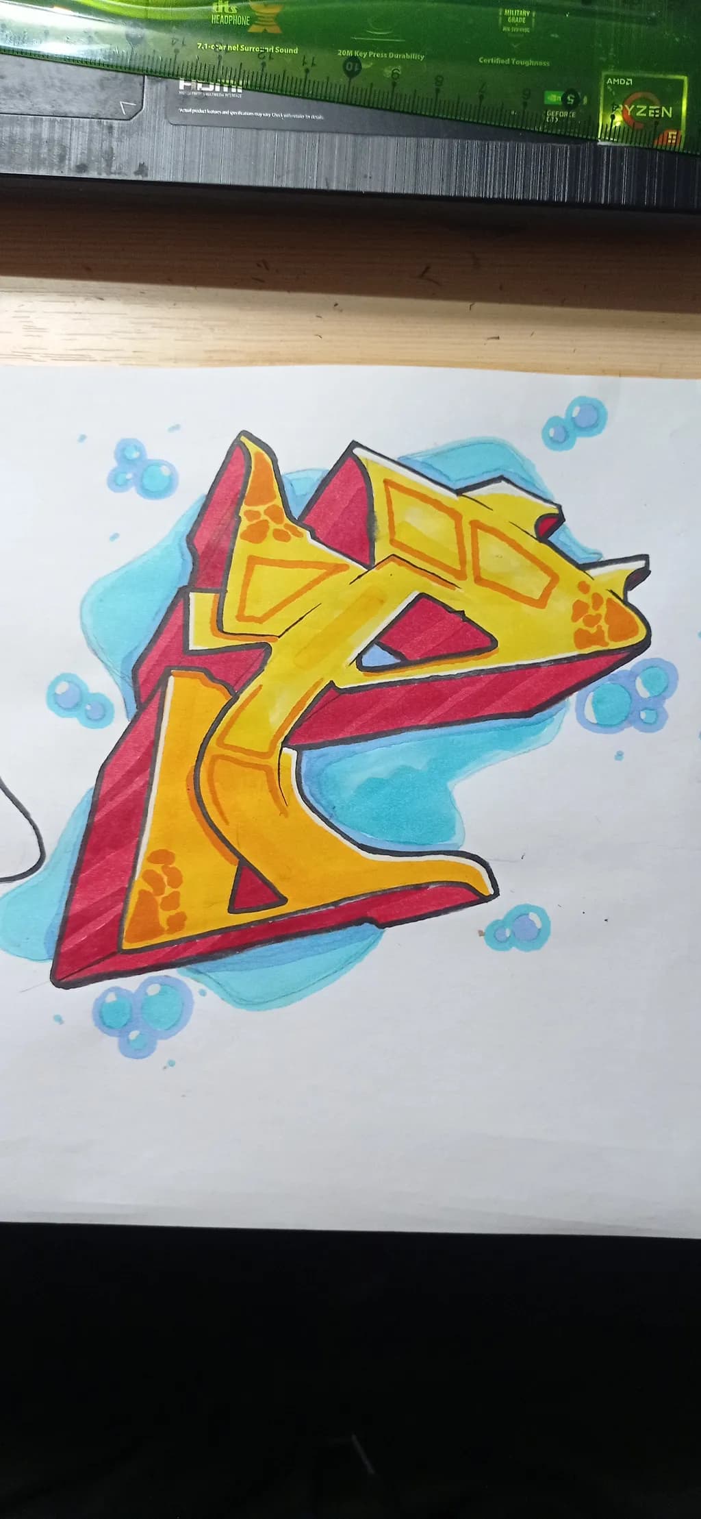 Vibrant Waves of Expression: An Abstract Graffiti Journey in Colorful Design