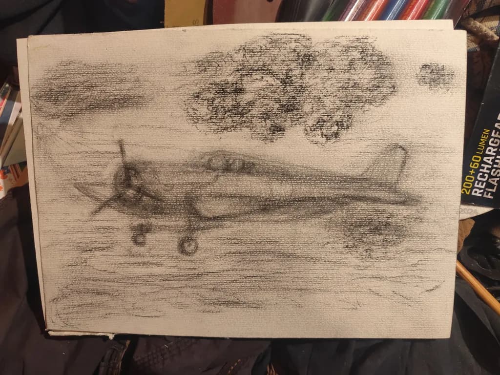 Soaring Through Monochrome Skies: A Sketch of Flight and Clouds