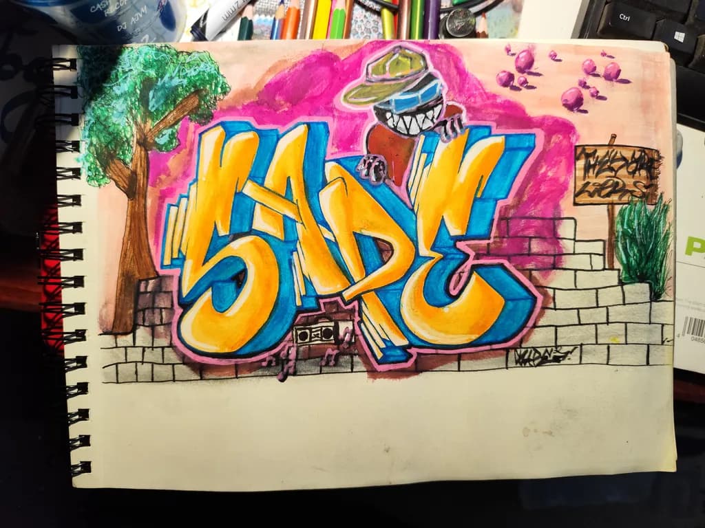 Urban Vibes: A Colorful Graffiti Expression of Street Art Culture