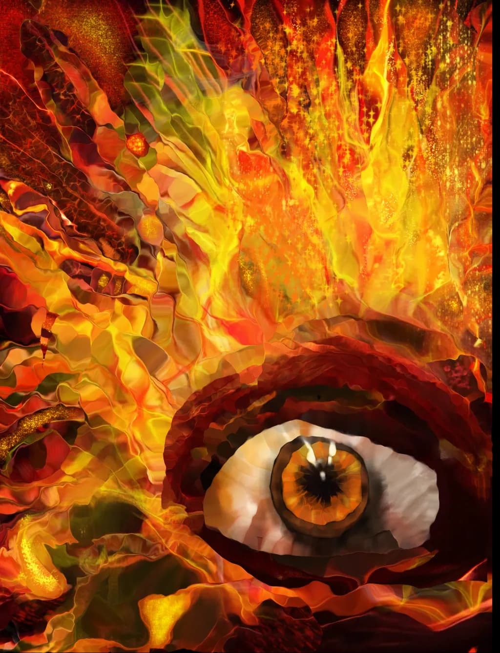 Inferno's Gaze: A Fiery Exploration of Passion and Power