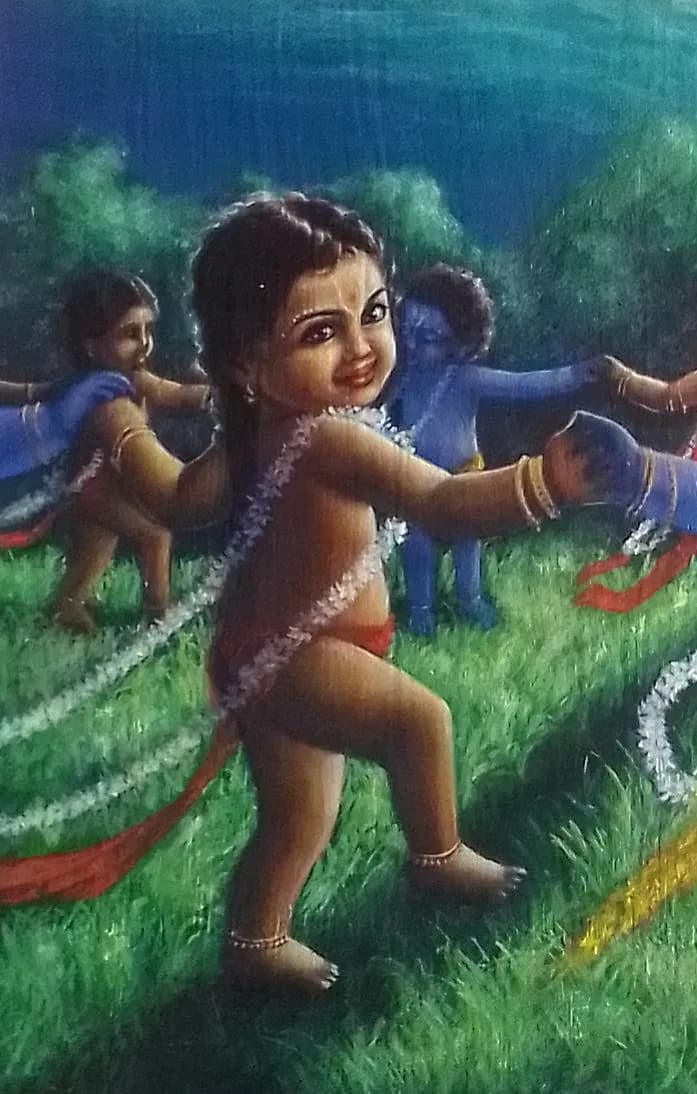 Joyful Dance of Divine Childhood: Celebrating the Playful Spirit of Krishna and Friends