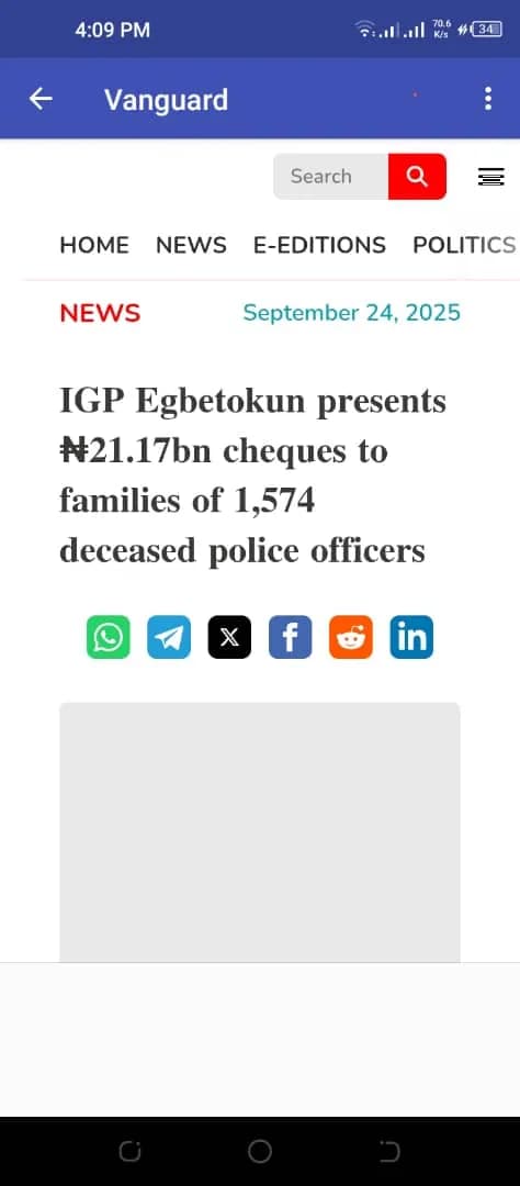 Honoring Sacrifice: IGP Egbetokun's Tribute to Fallen Heroes with ₦21.17bn Cheques for Families