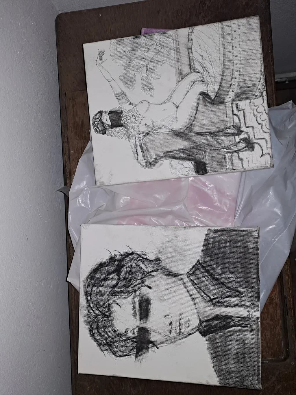 Whispers of Identity: A Dual Portrait Exploration in Charcoal and Ink