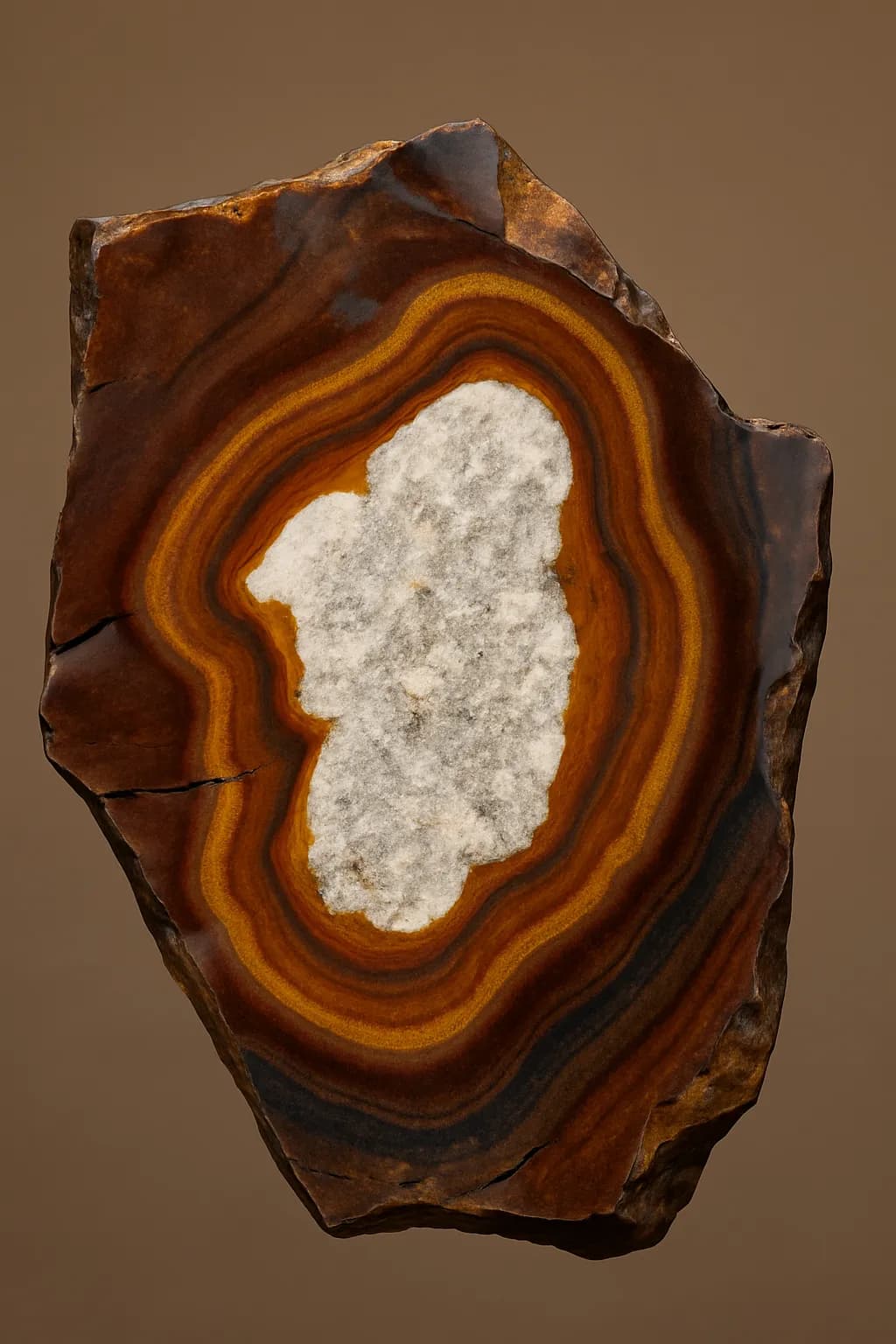 Ethereal Layers: A Captivating Agate Slice Displaying Nature's Artistry