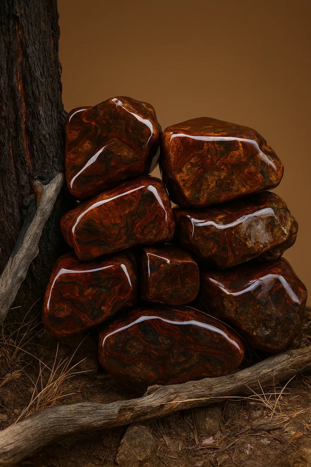 Nature's Shimmer: A Stacked Symphony of Earthy Textures