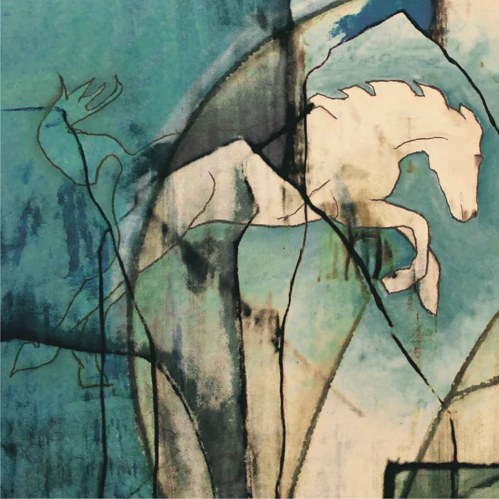 Whispers of Freedom: A Journey Through Equine Elegance and Abstract Serenity