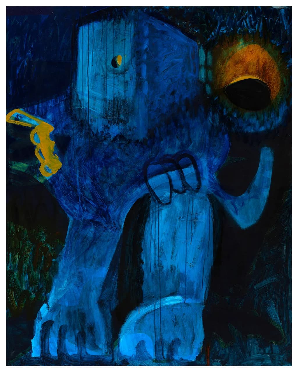 Whispers of the Night: An Abstract Blue Animal Expression