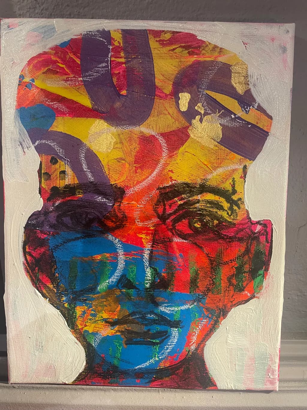 Vibrant Expressions: An Abstract Portrait of Colorful Identity
