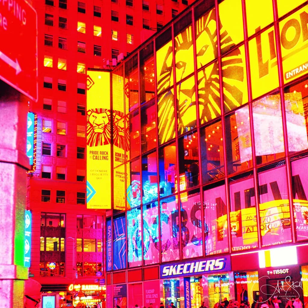 Neon Dreams: A Vibrant Reflection of Times Square's Electric Energy