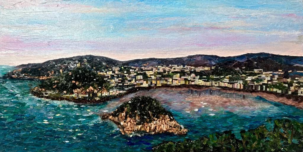 Serenity by the Shore: A Vibrant Coastal Landscape at Dusk