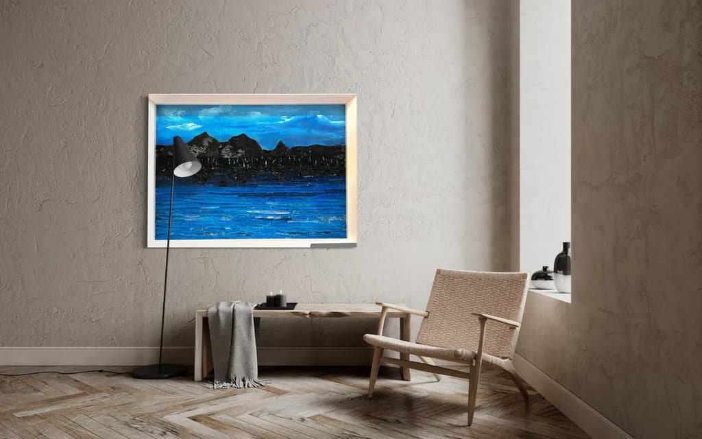 Serenity in Blue: A Contemporary Reflection of Nature's Calm