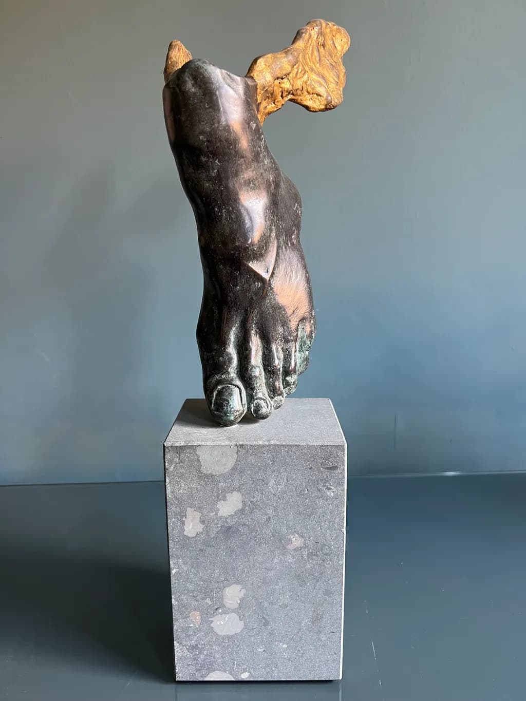 Ethereal Footprint: A Fusion of Bronze and Stone in Contemporary Sculpture