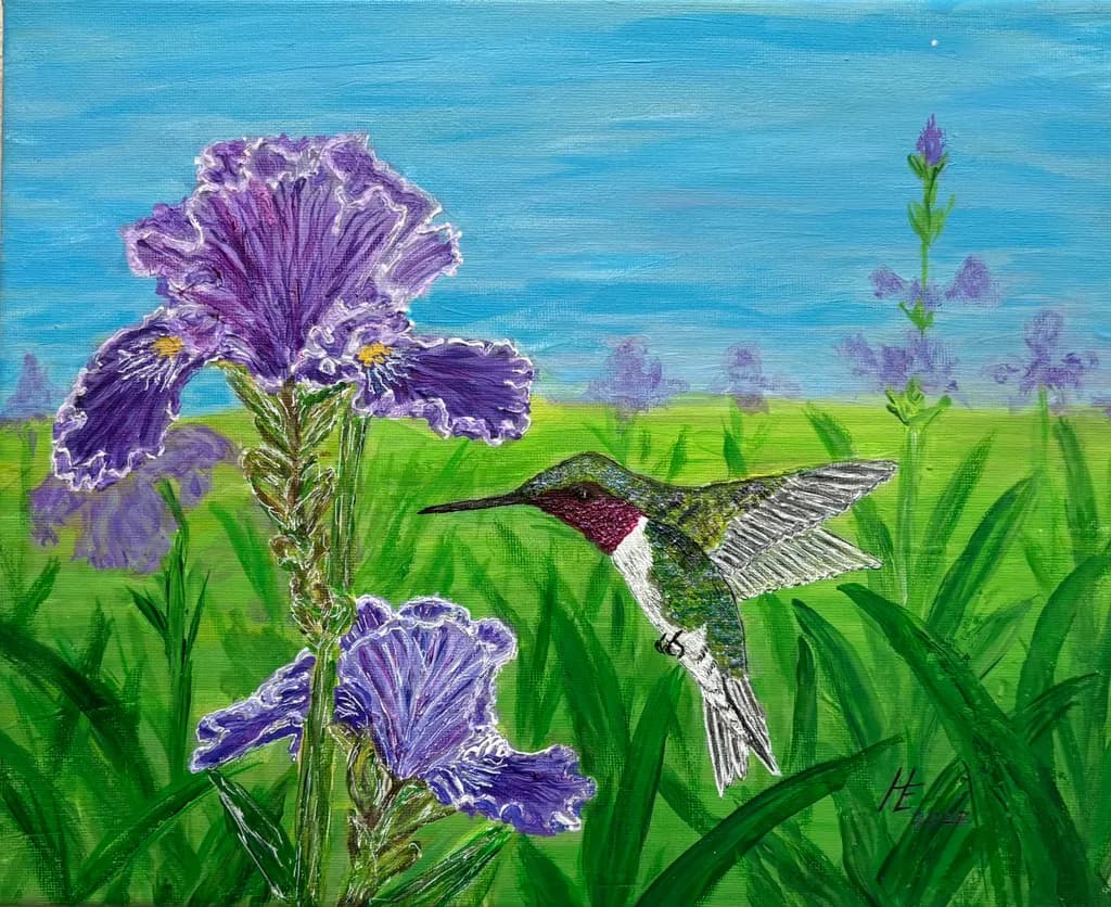 Iris and Hummingbird
