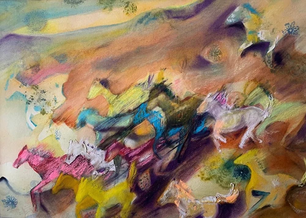 Whispers of the Wild: A Colorful Gallop Through Dreamscapes
