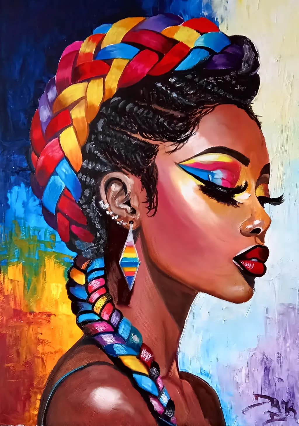 Colorful Braided Portrait