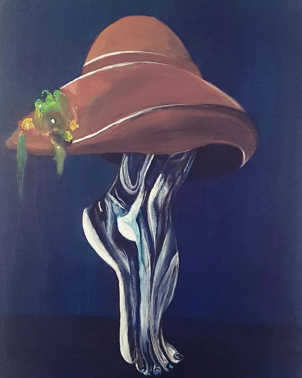 Whimsical Elegance: A Dance of Form and Color in a Hat's Embrace