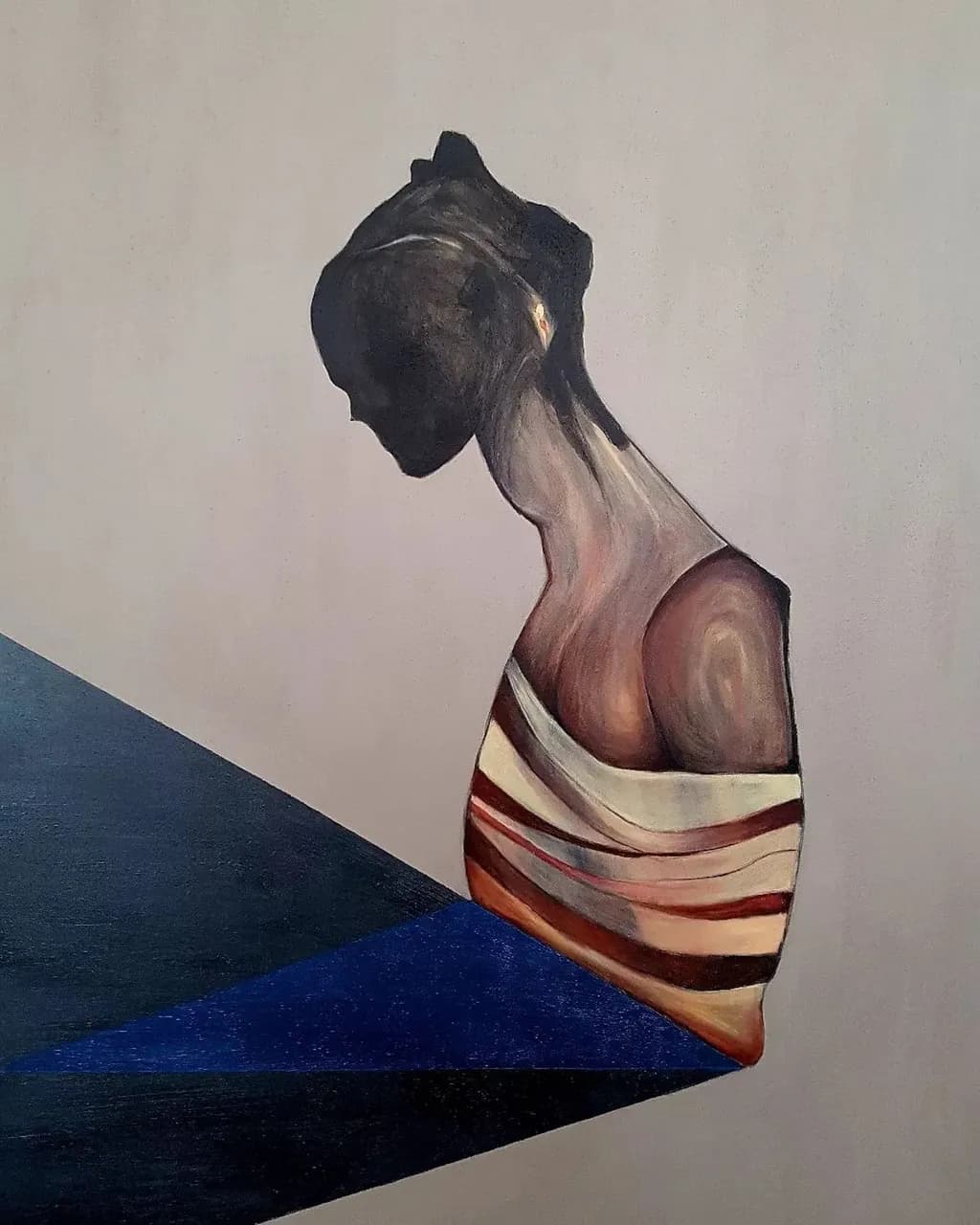 Whispers of Solitude: A Contemplative Portrait in Abstract Form