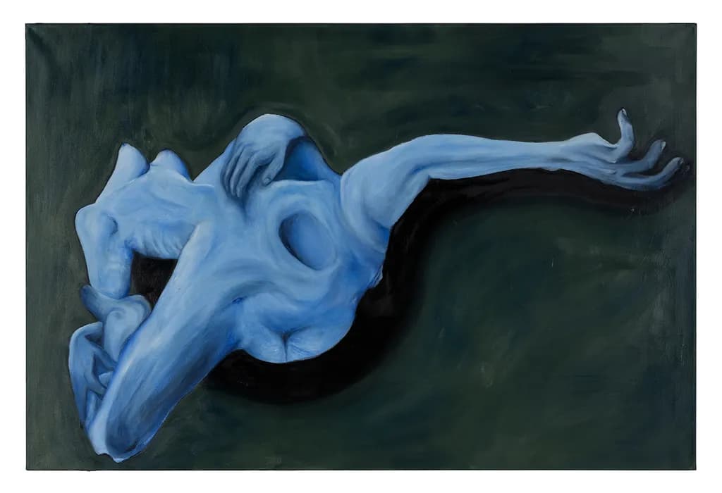 Ethereal Embrace: A Study of Form and Color in Blue