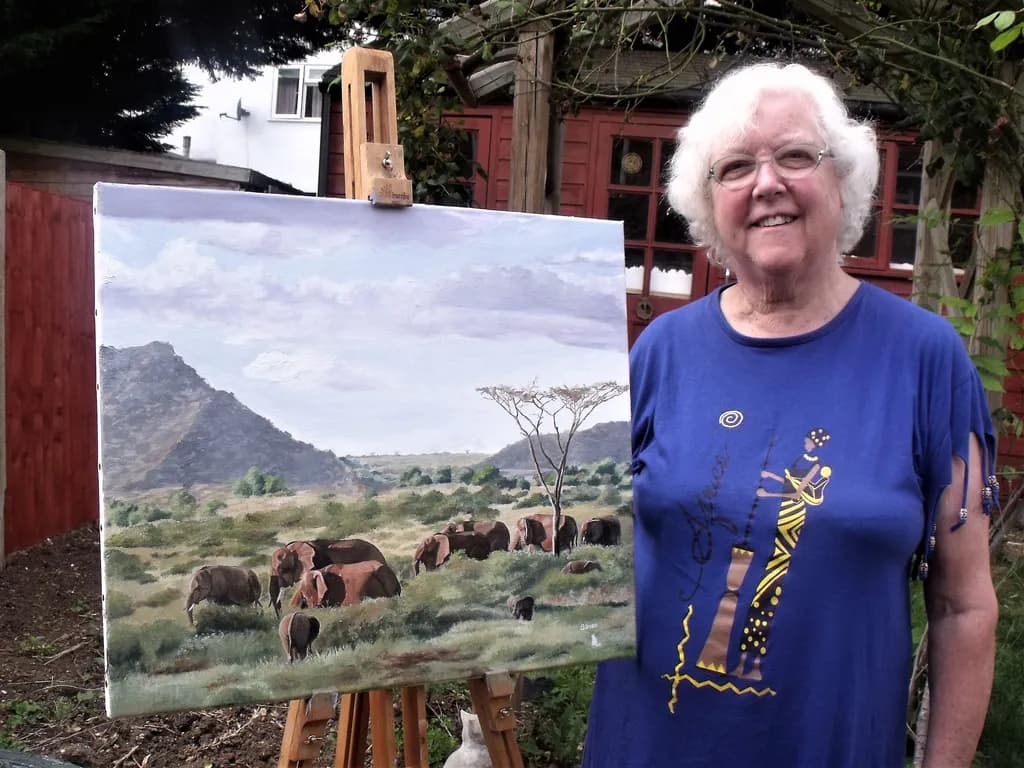 Whispers of the Wild: A Serene African Landscape with Elephants