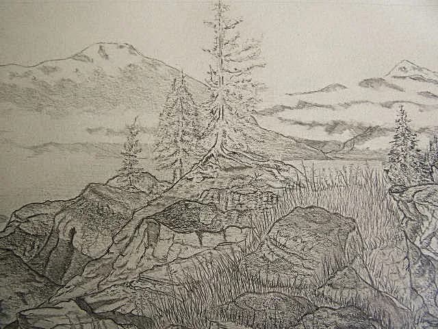 Whispers of Nature: A Serene Landscape in Pencil Sketch