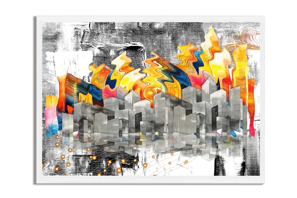 Urban Symphony: A Vibrant Dance of Color and Form in Cityscapes