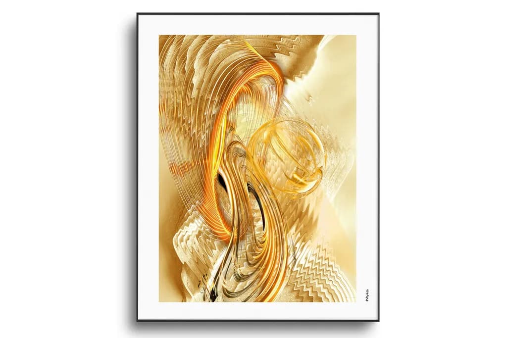 Golden Whispers: A Dance of Light and Texture in Abstract Harmony