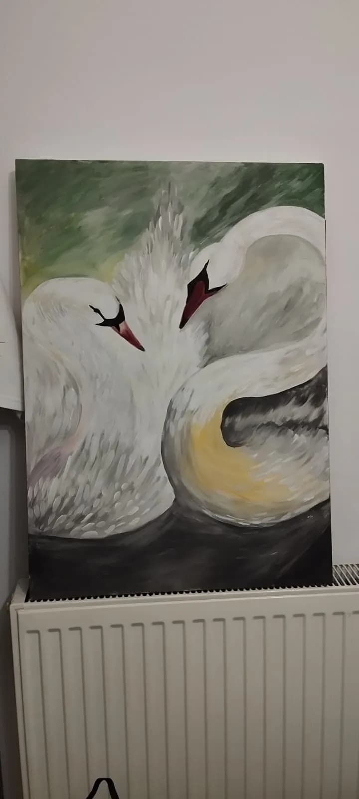 Whispers of Love: A Serene Embrace of Swans in Soft Hues