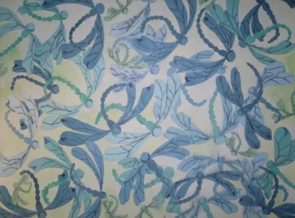 Whispers of Nature: A Serene Dance of Leaves and Beads in Soft Blues and Greens