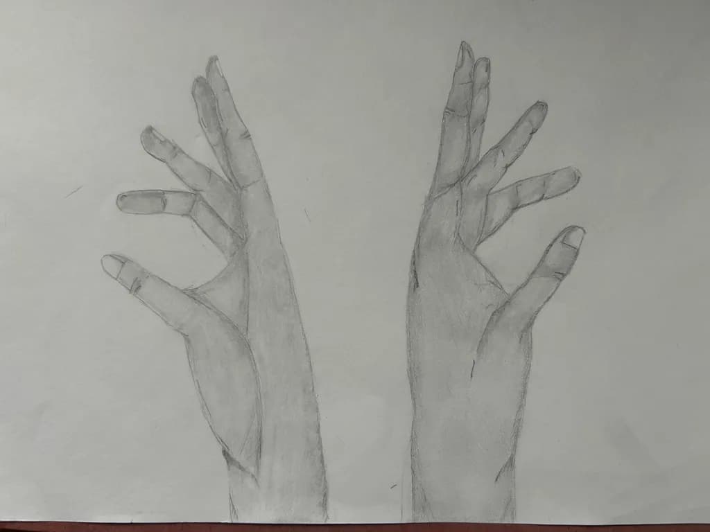 Gesture of Expression: A Detailed Sketch of Hands in Motion