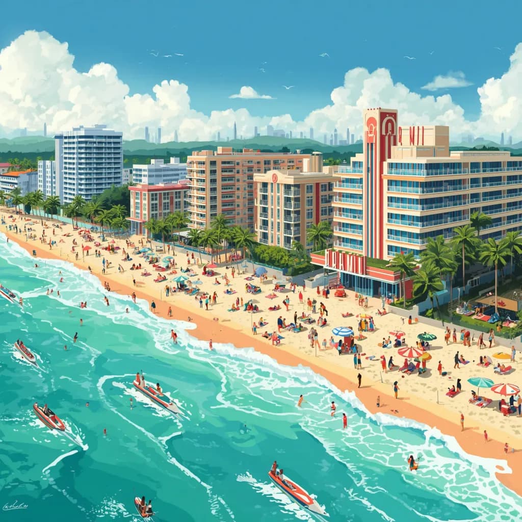 Coastal Beachfront Scene