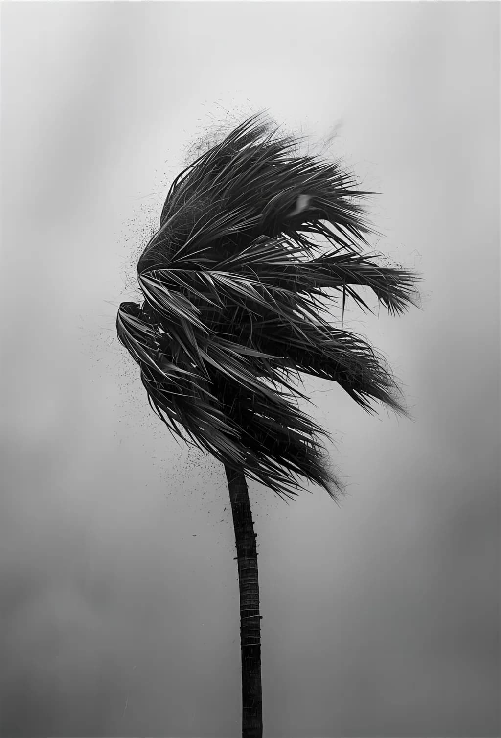 Whispers of the Storm: A Monochrome Dance of Resilience in Nature
