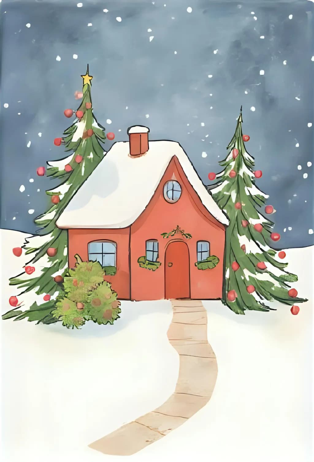 Winter Wonderland: A Cozy Christmas Cottage Amidst Snowy Pines