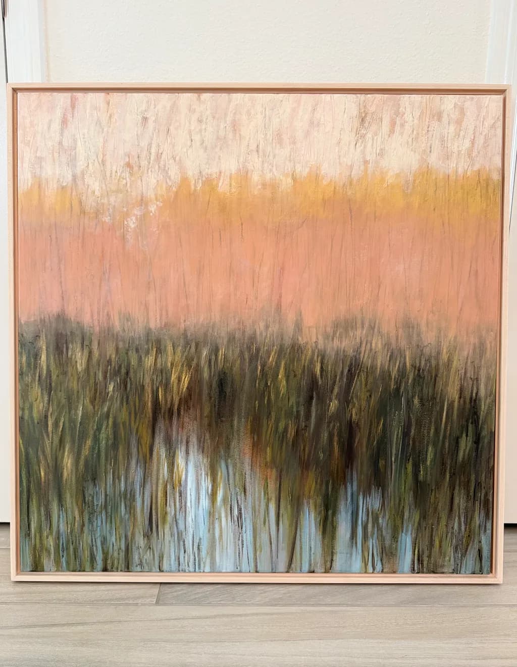 Whispers of Nature: An Abstract Landscape in Soft Hues and Textures