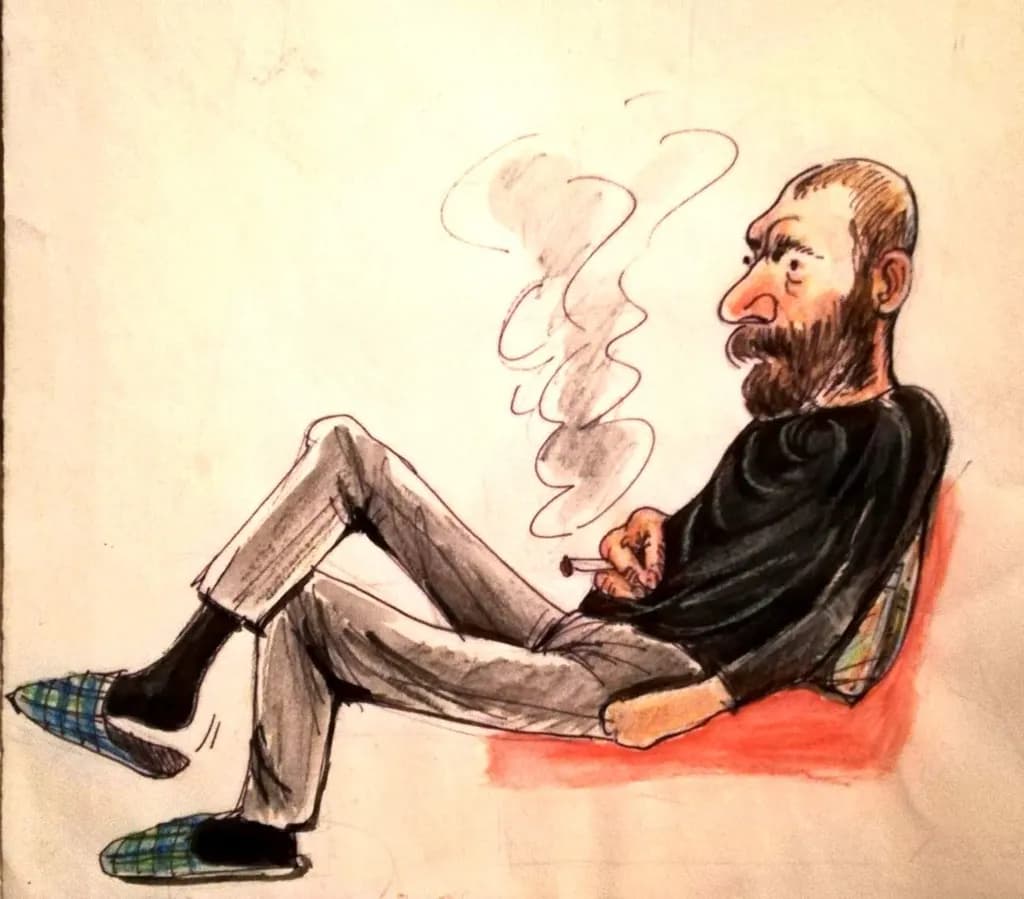 Contemplative Smoker: A Whimsical Portrait of Leisure and Reflection
