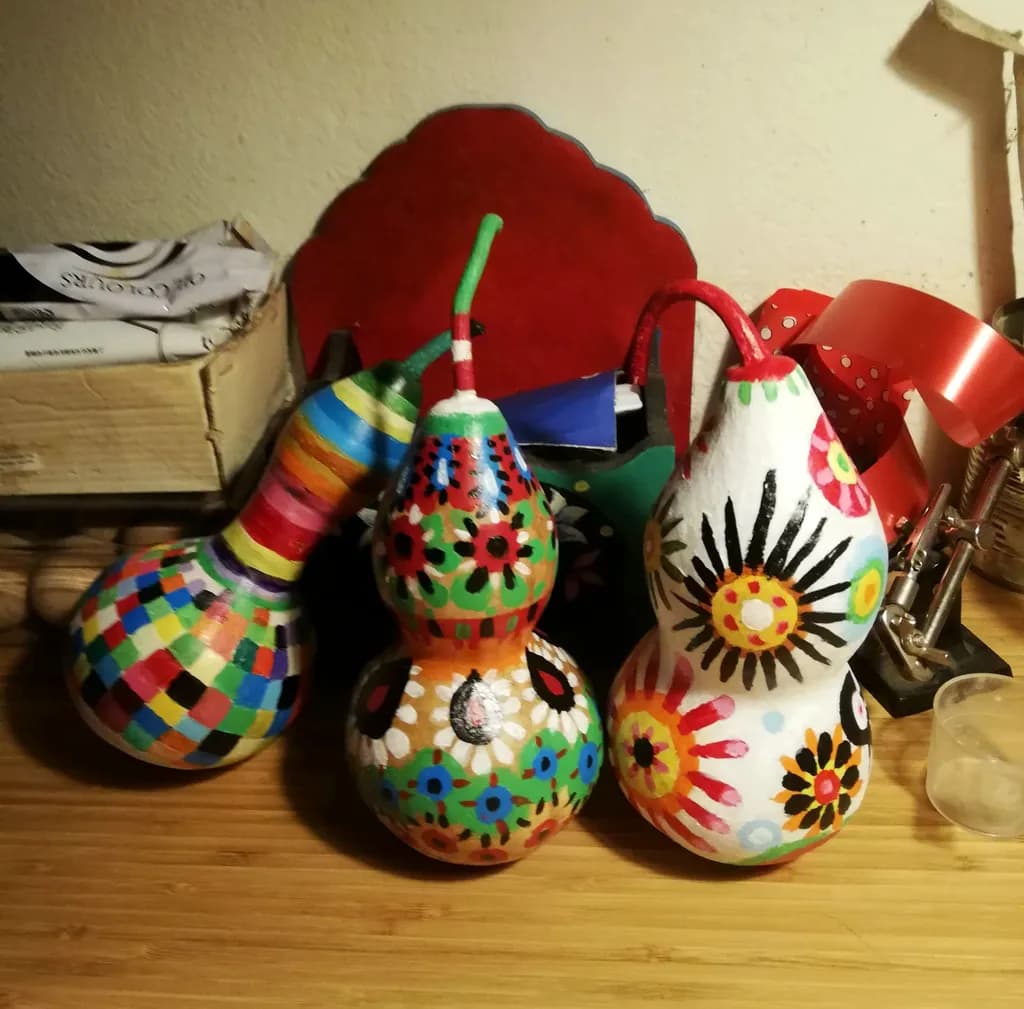 Vibrant Hand-Painted Gourds: A Celebration of Color and Craftsmanship