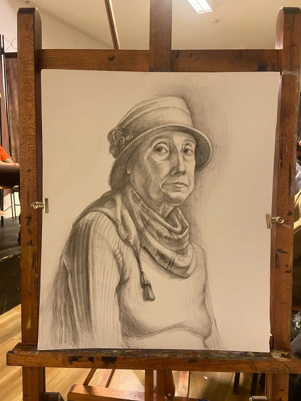 Elderly Elegance: A Realistic Portrait Sketch Capturing the Depth of Experience