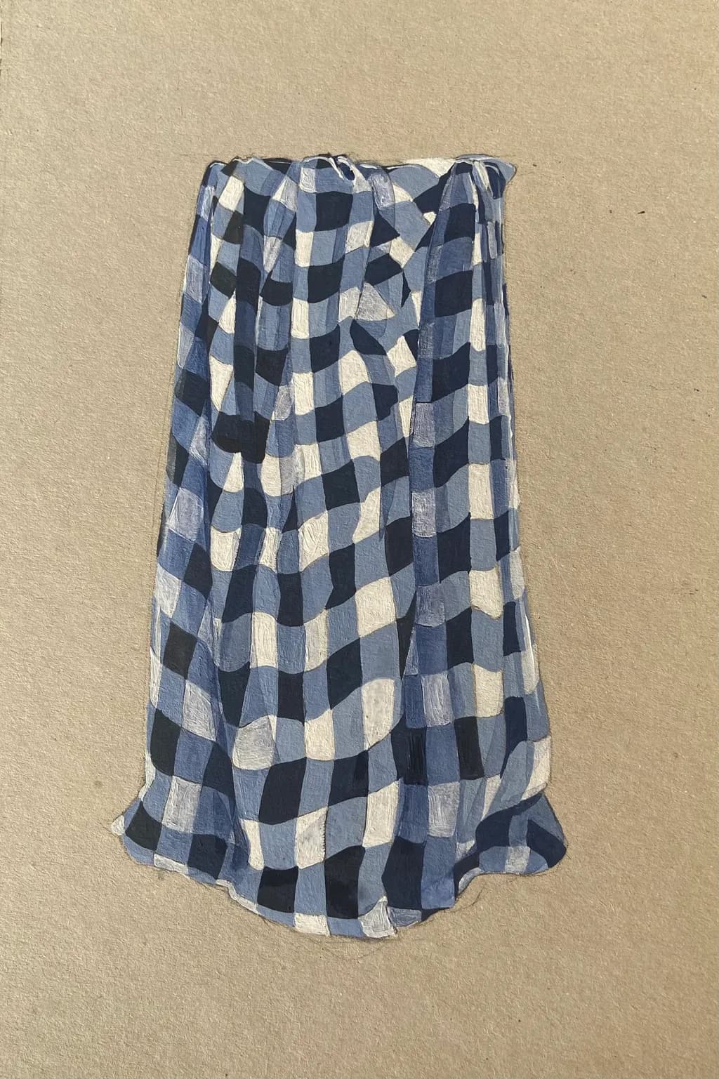 Whispers of Blue: A Flowing Checkered Tapestry in Motion