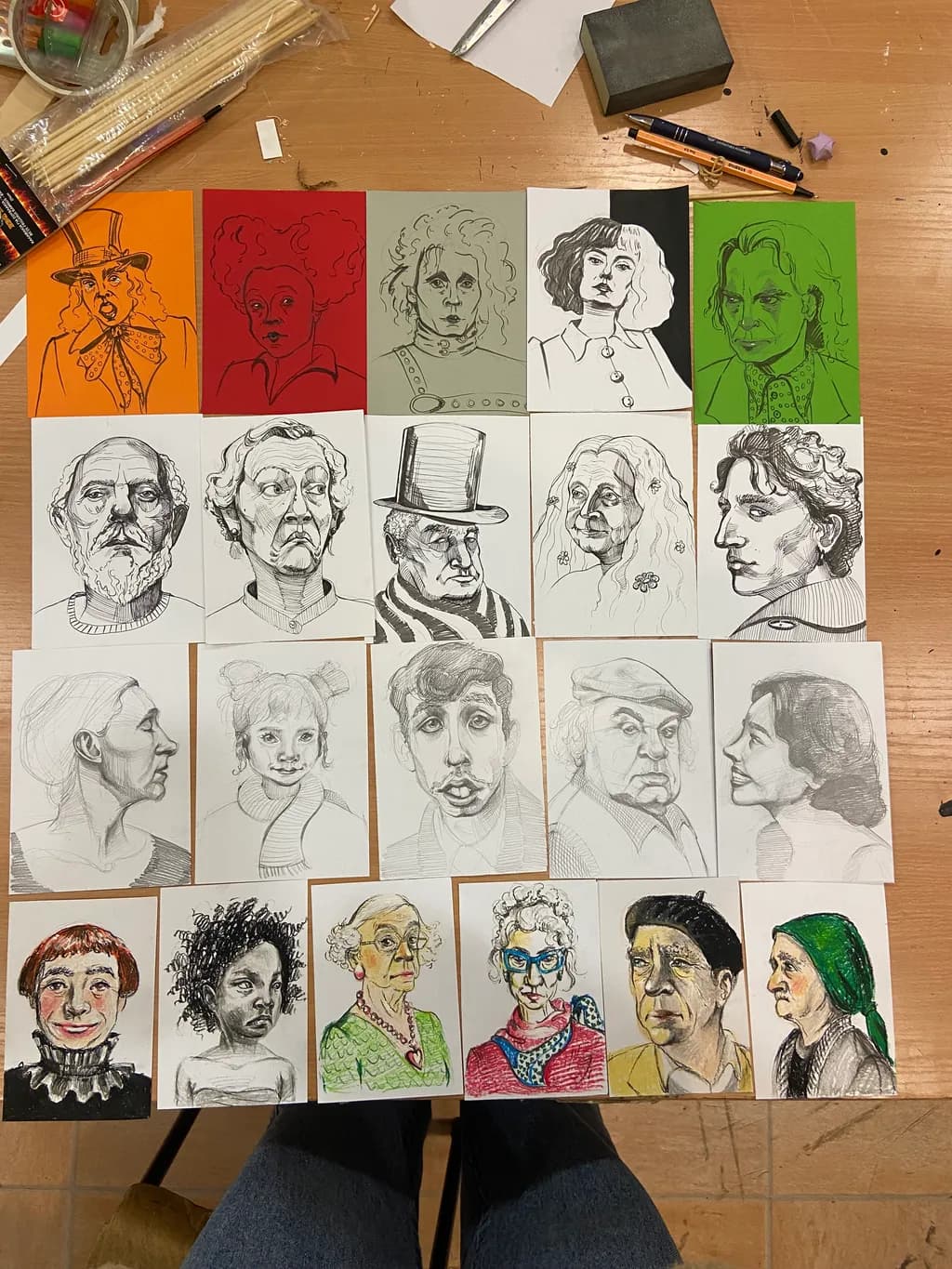 Whimsical Portraits: A Colorful Collection of Unique Characters in Ink and Color
