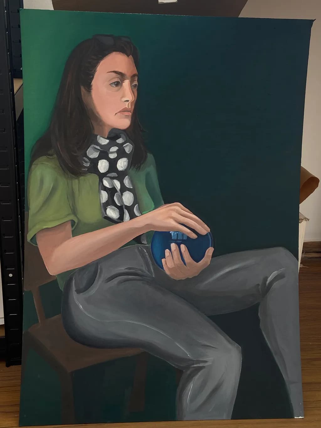 Contemplation in Color: A Portrait of Poise and Reflection