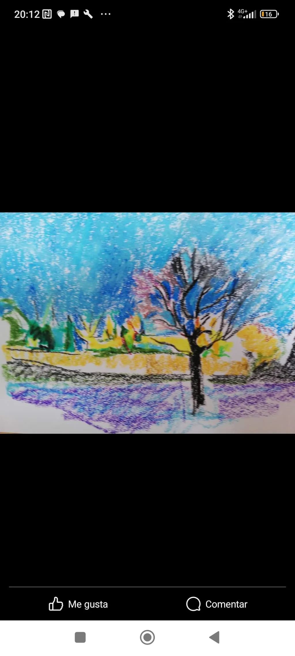 Vibrant Serenity: An Abstract Landscape of Colorful Trees and Sky