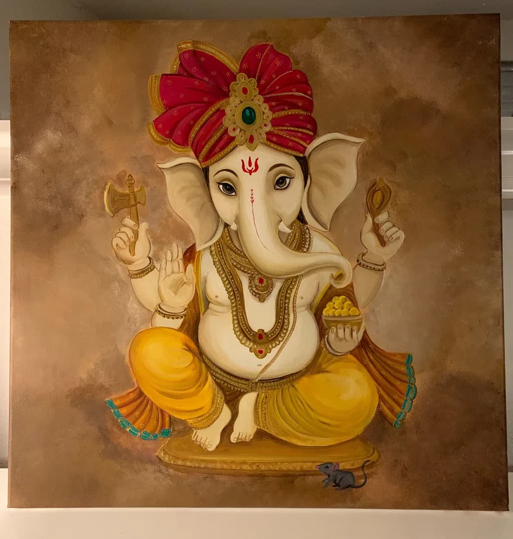 Divine Elegance: A Colorful Tribute to Ganesha's Spiritual Essence