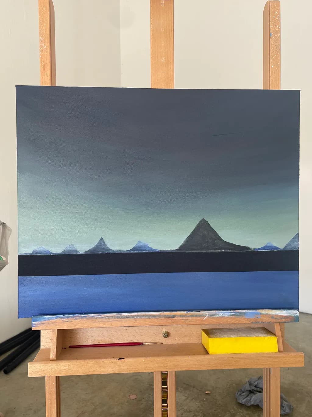 Serenity in Blue: An Abstract Landscape Journey