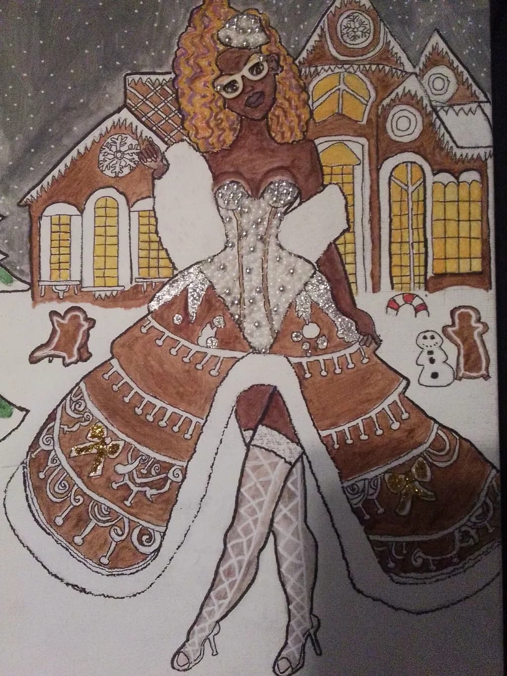Gingerbread Elegance: A Winter Wonderland Fashion Fantasy