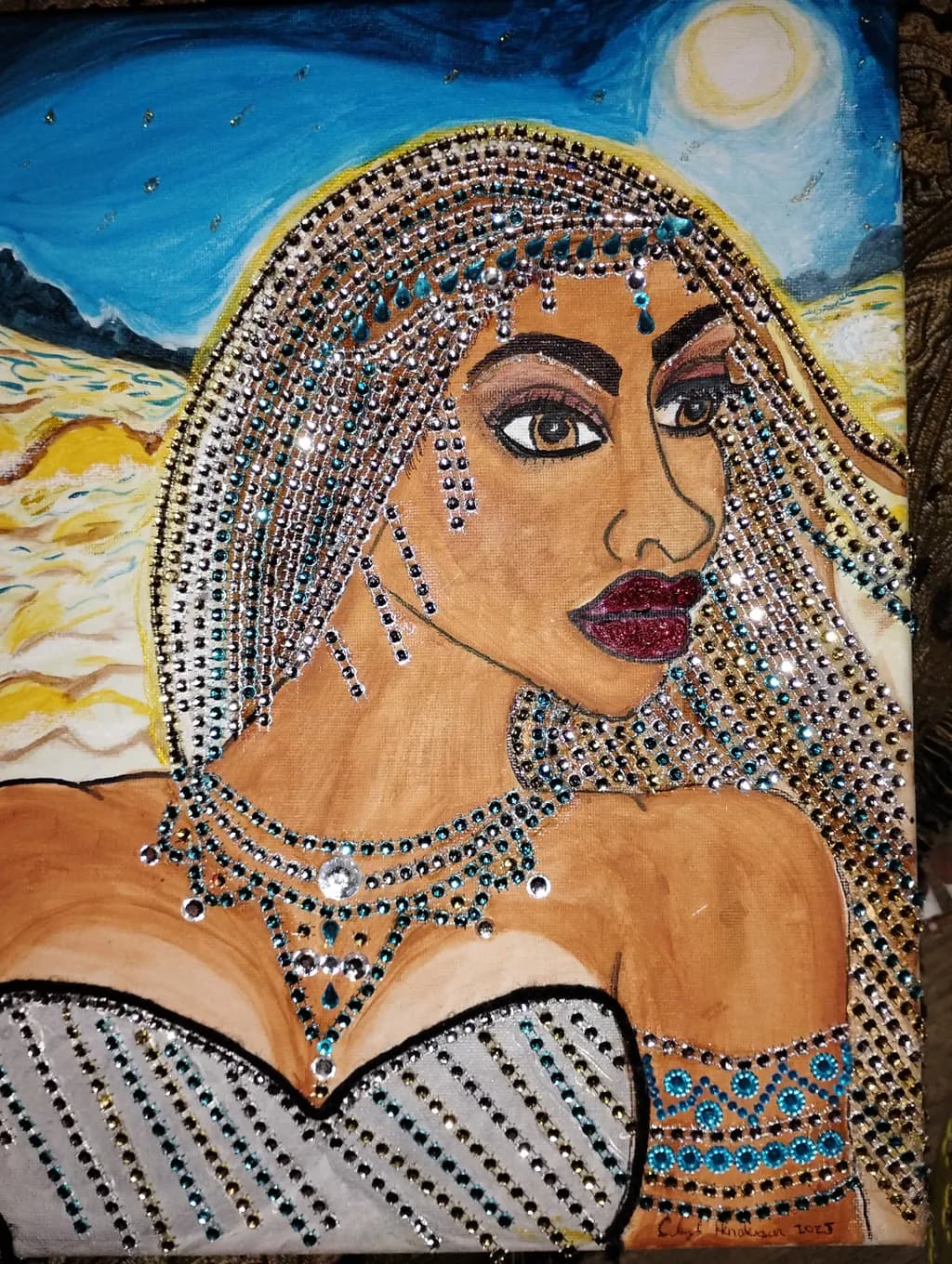 Radiant Elegance: A Jewel-Studded Portrait of Beauty and Strength