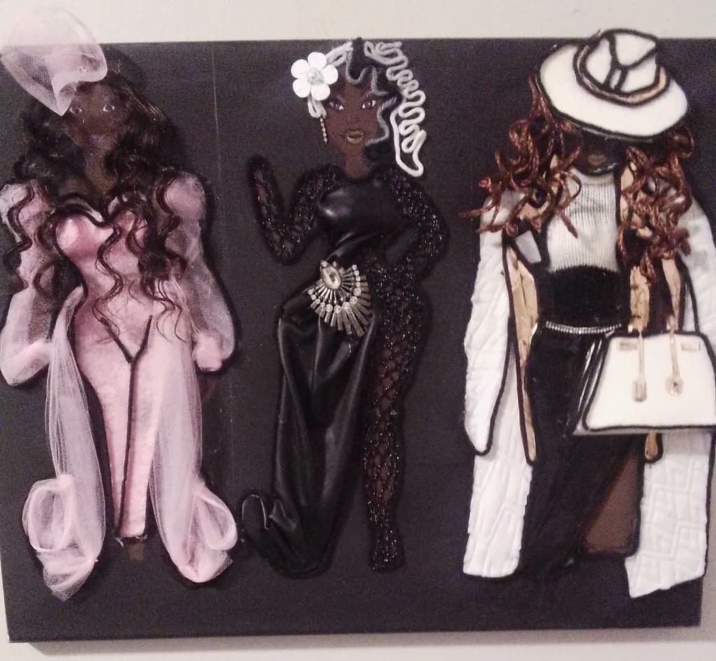Elegant Expressions: A Celebration of Fashion and Identity in Mixed Media Art