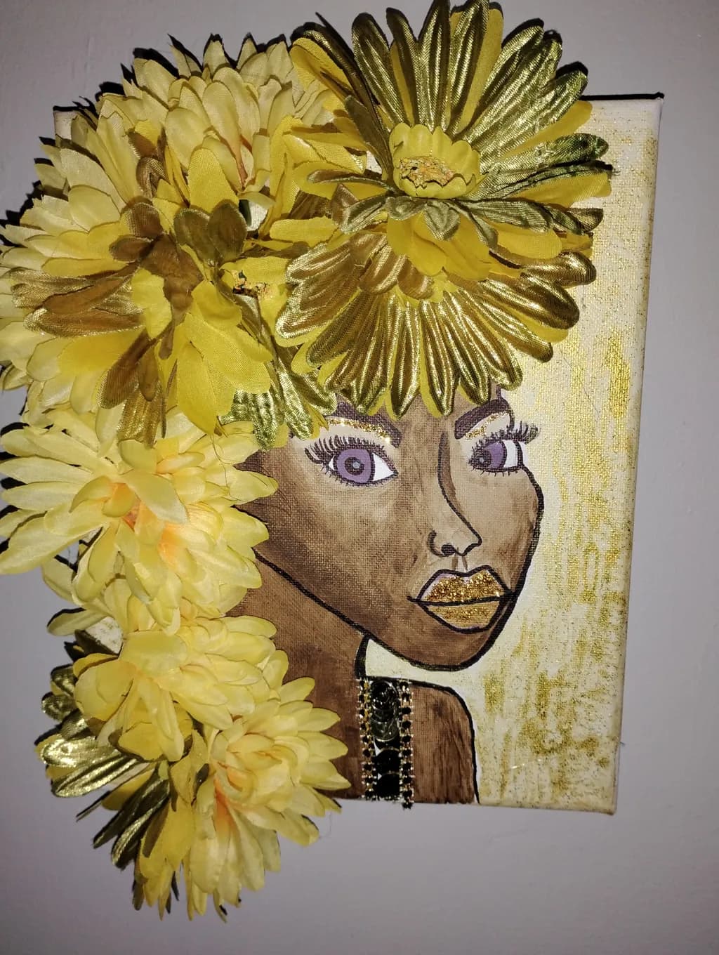 Golden Blossoms: A Portrait of Elegance and Nature's Embrace