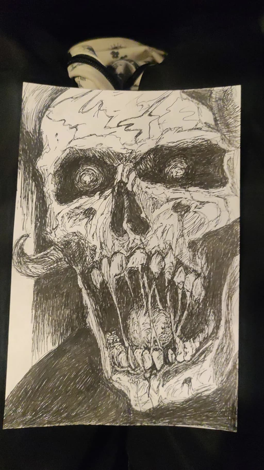 Eerie Visage: The Haunting Skull in Ink