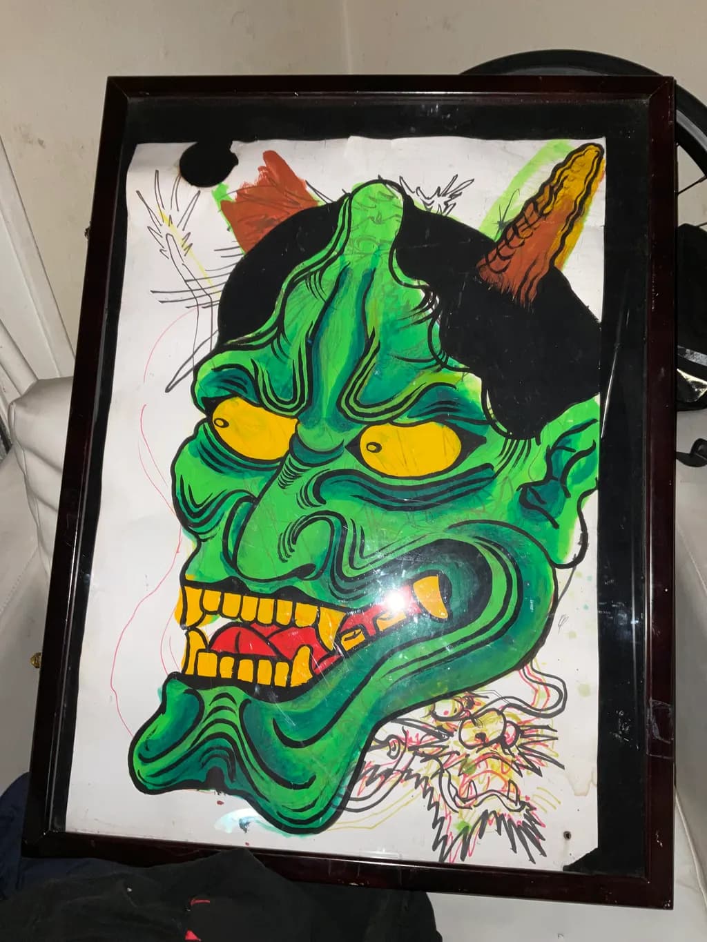 Vibrant Demon Mask: A Bold Expression of Fear and Fury